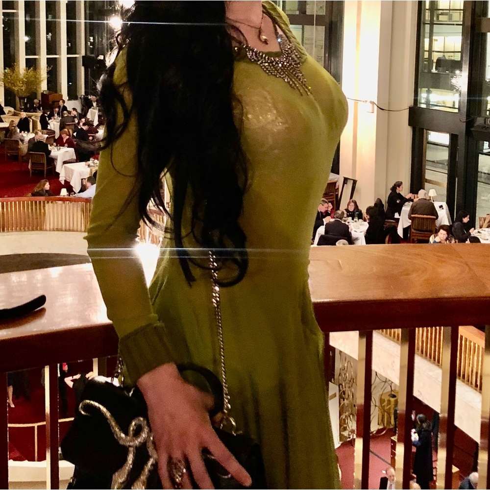 Jean Paul Gaultier Vintage Gown Sheer Chartreuse 90’s